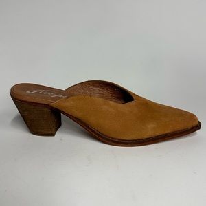 Free People Western Mules in Cognac Suede, size 10
